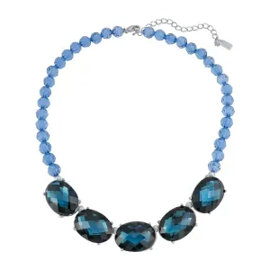 1928 Jewelry Oval Faceted Beaded Collar Necklace 16"   3" Extender 1928 Jewelry