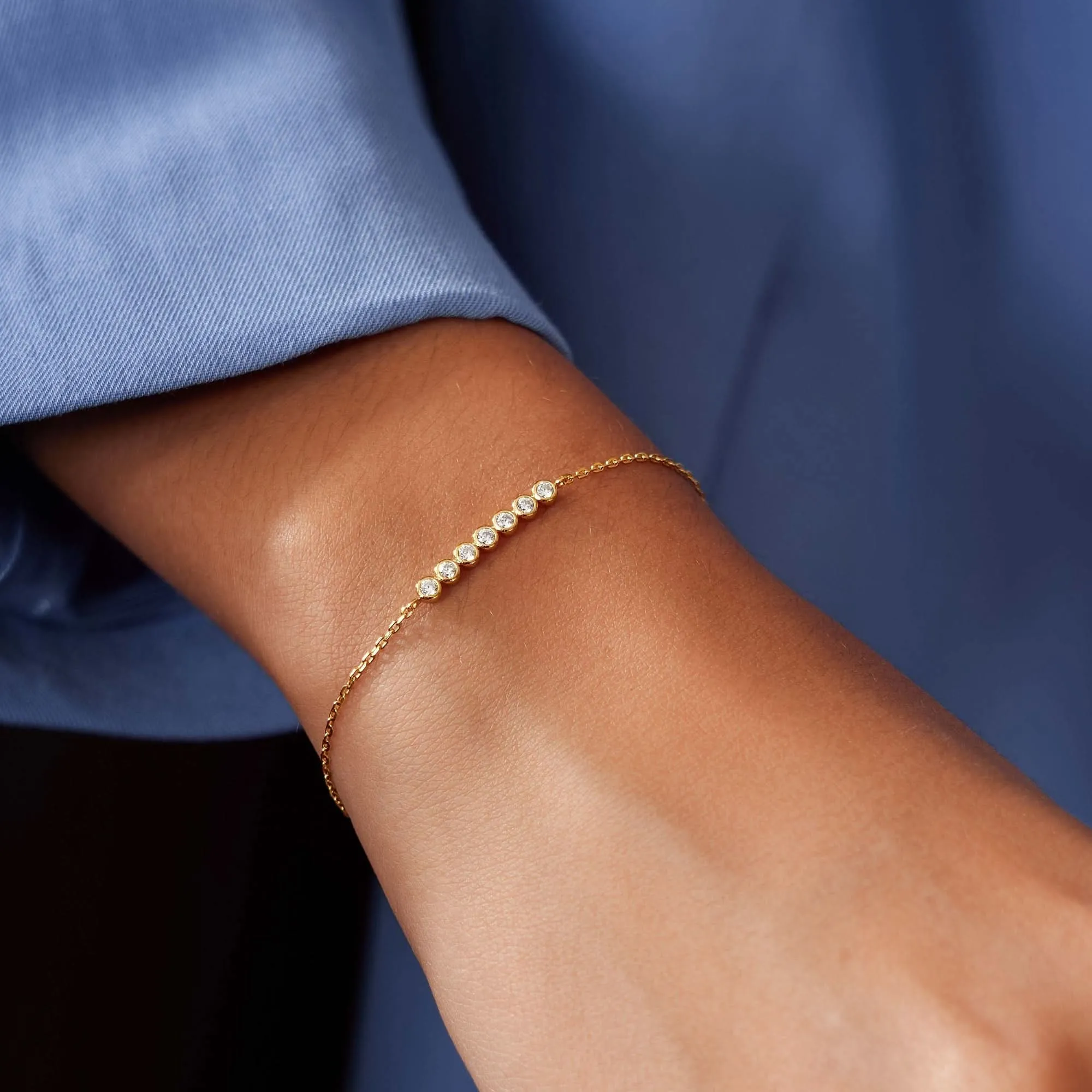 Ania Haie Gold Bezel Set Bracelet B058-02G Ania Haie Jewellery