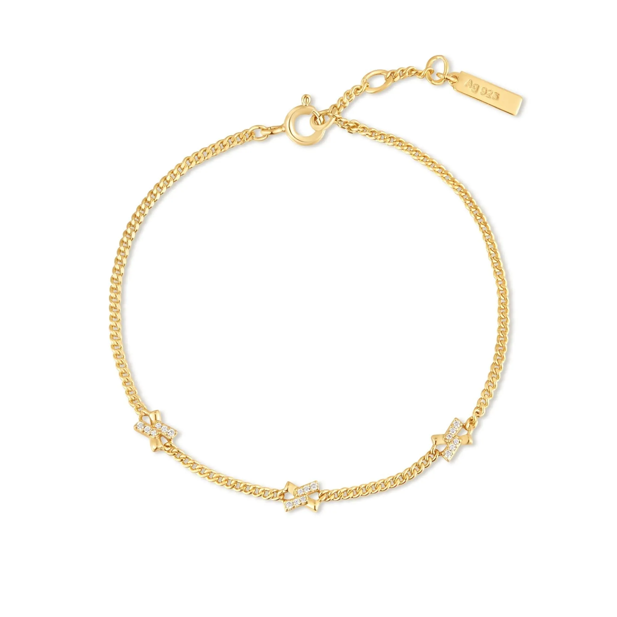 Ania Haie Gold Cross Station Bracelet B061-03G Ania Haie Jewellery
