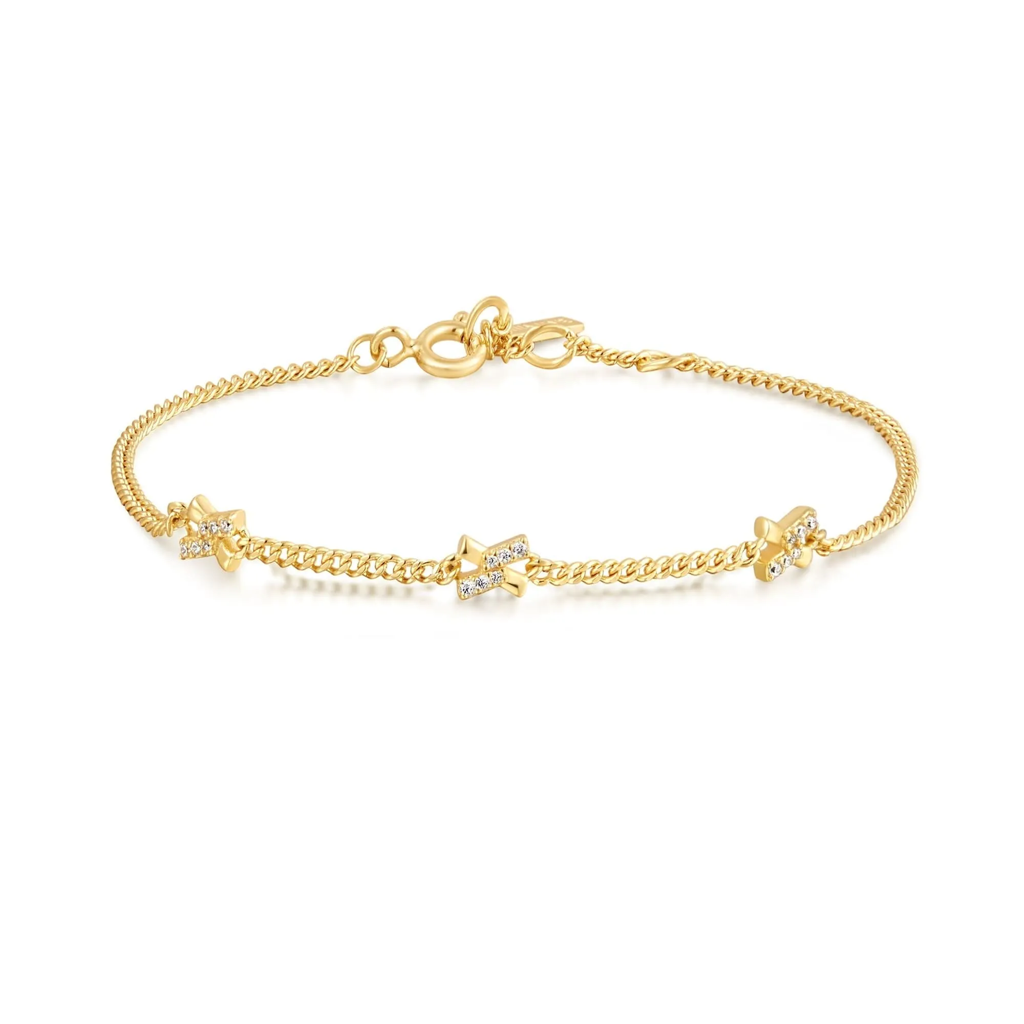 Ania Haie Gold Cross Station Bracelet B061-03G Ania Haie Jewellery