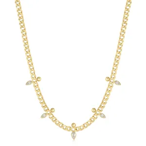 Ania Haie Gold Curb Chain Sparkle Point Necklace N053-07G Ania Haie Jewellery