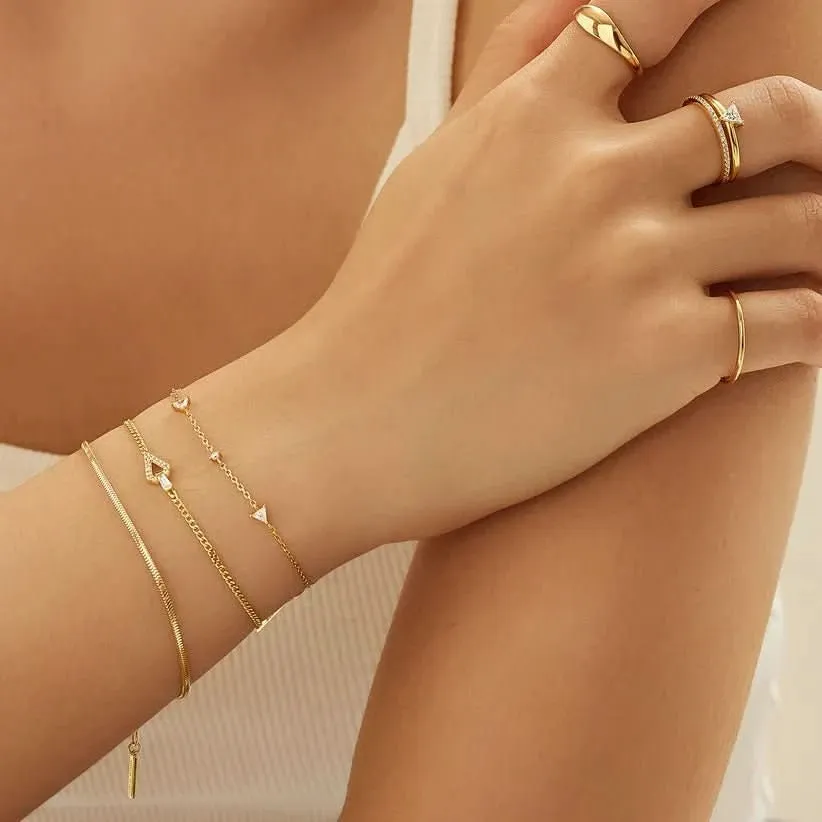 Ania Haie Gold Geometric Cubic Zirconia Bracelet B059-02G Ania Haie Jewellery