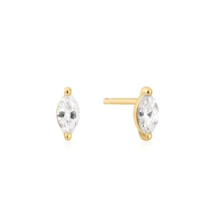 Ania Haie Gold Marquise Solitaire Studs E059-02G Ania Haie Jewellery