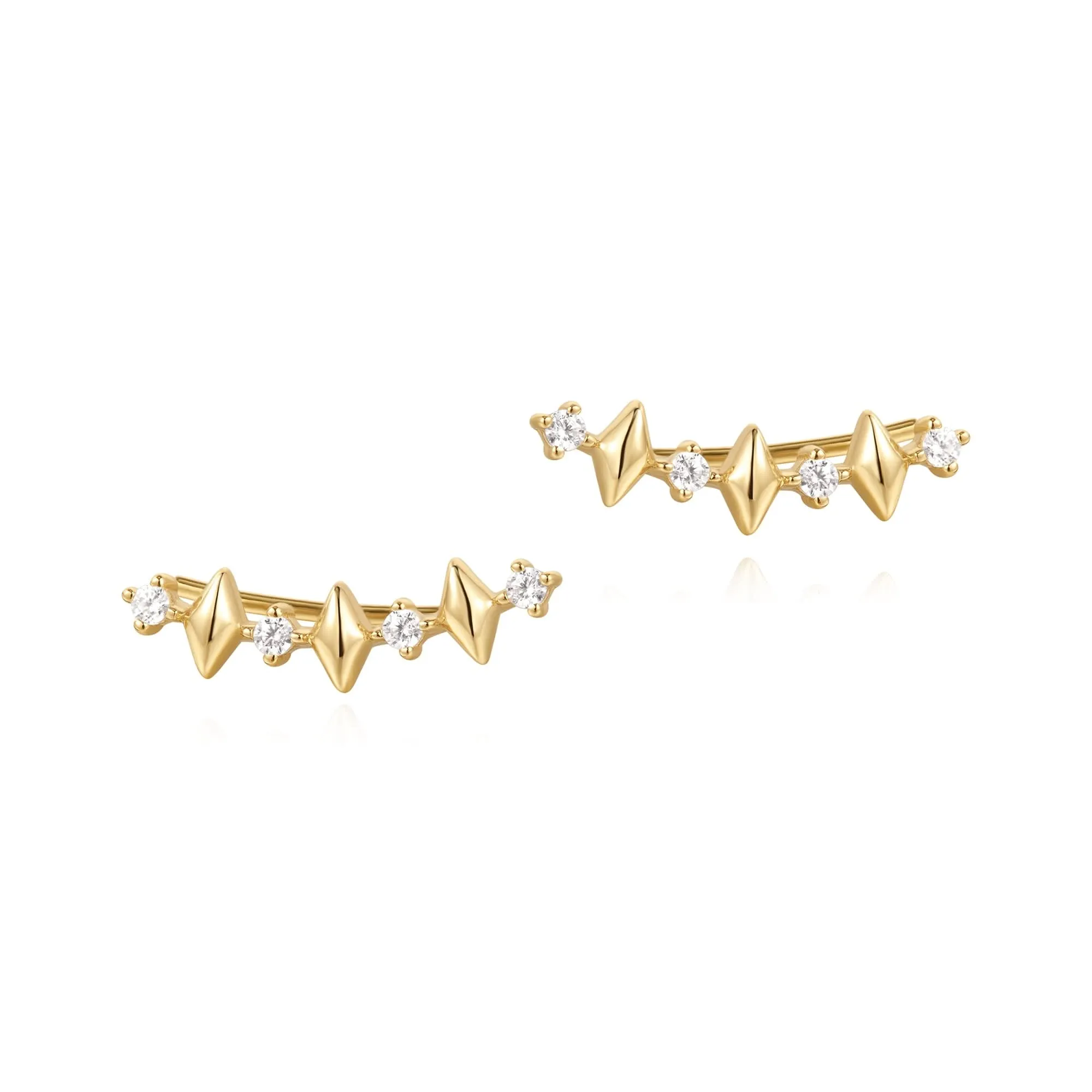 Ania Haie Gold Multi Sparkle Climber Studs E061-04G Ania Haie Jewellery