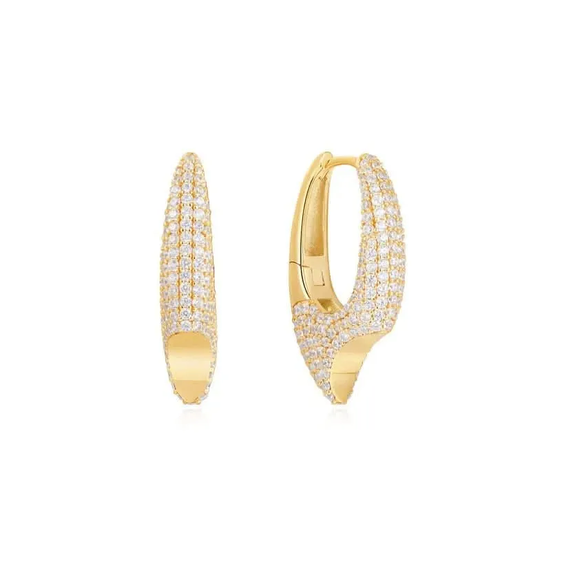 Ania Haie Gold Pavé Arrow Hoop Earrings E051-05G Ania Haie Jewellery