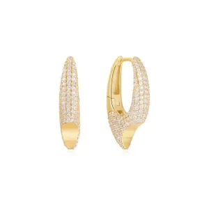 Ania Haie Gold Pavé Arrow Hoop Earrings E051-05G Ania Haie Jewellery