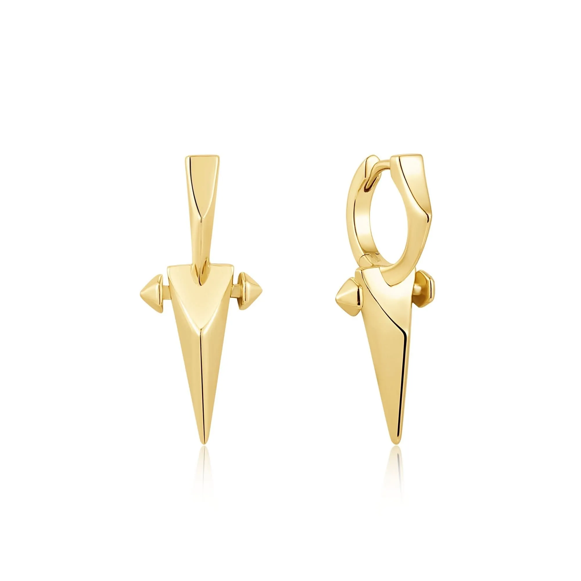 Ania Haie Gold Point Huggie Hoop Earrings E053-07G Ania Haie Jewellery
