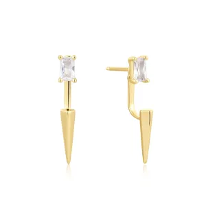 Ania Haie Gold Point Stud Ear Jackets E053-06G Ania Haie Jewellery