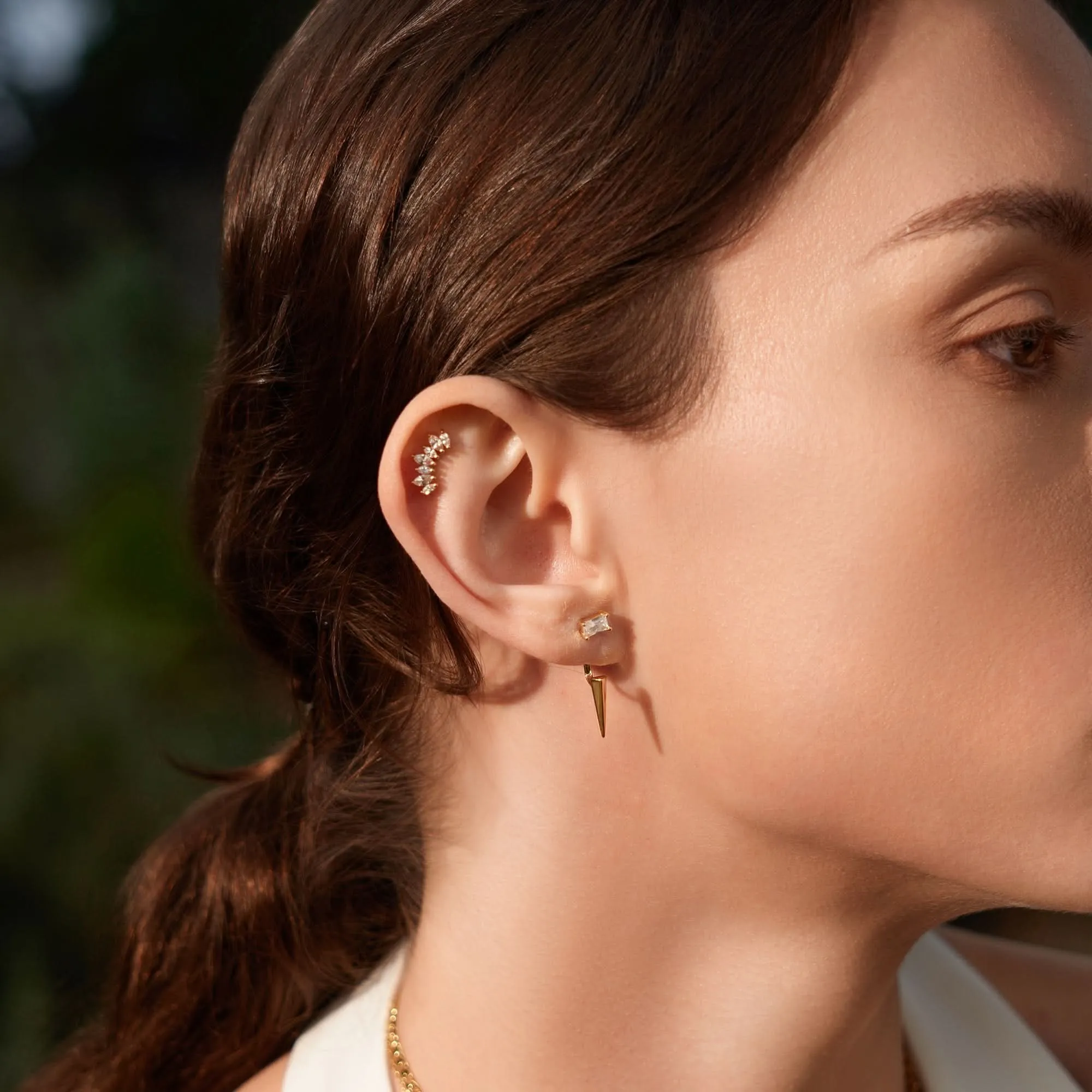 Ania Haie Gold Point Stud Ear Jackets E053-06G Ania Haie Jewellery