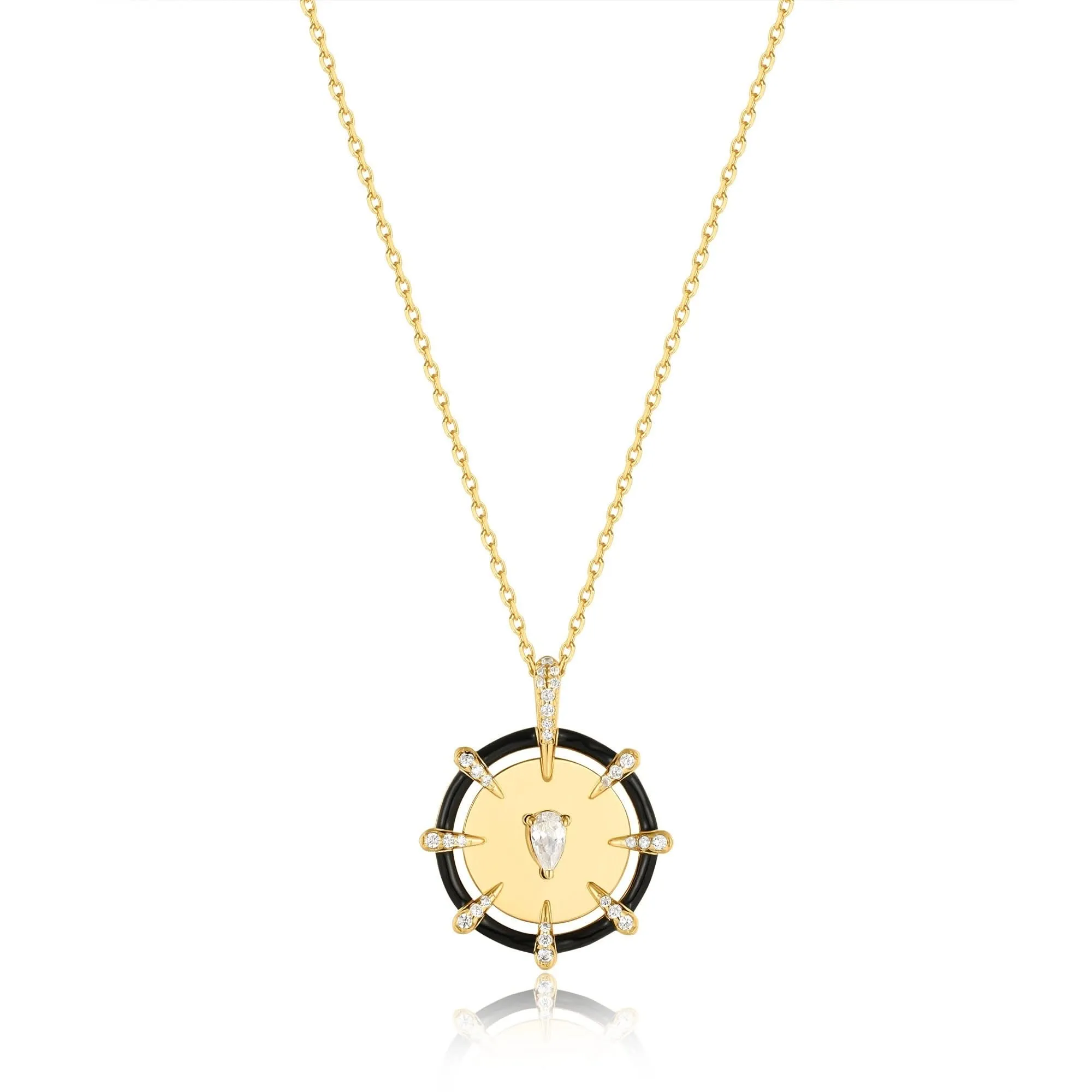 Ania Haie Gold Sparkle Point Medallion Necklace N053-08G Ania Haie Jewellery