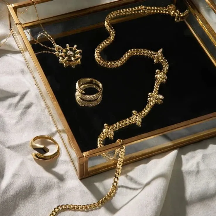 Ania Haie Gold Sparkle Point Medallion Necklace N053-08G Ania Haie Jewellery