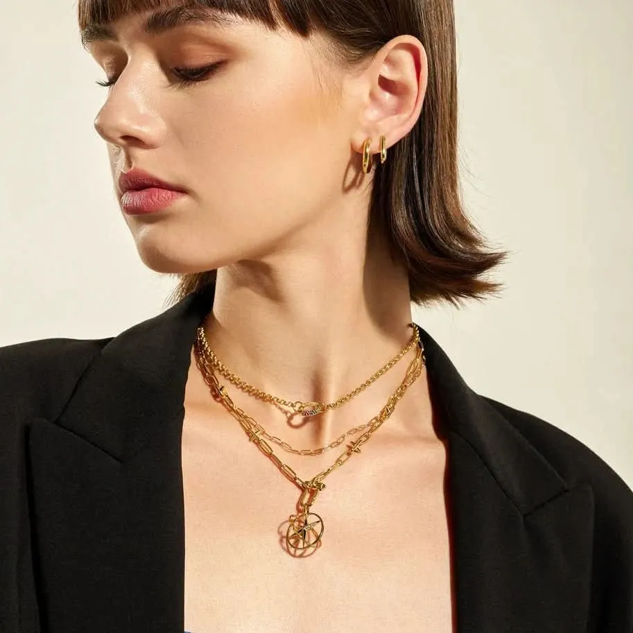 Ania Haie Gold Stud Link Charm Necklace N048-06G Ania Haie Jewellery