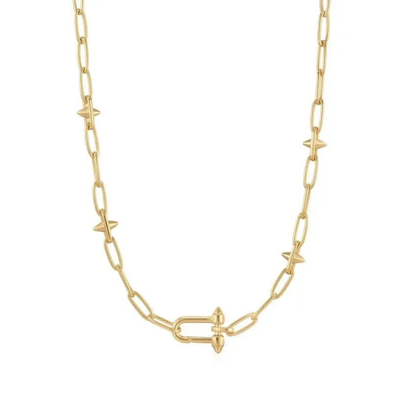 Ania Haie Gold Stud Link Charm Necklace N048-06G Ania Haie Jewellery