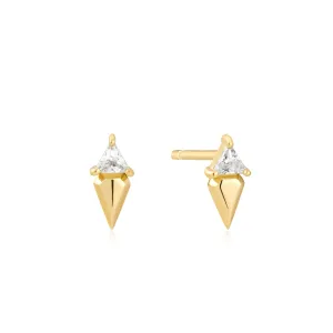Ania Haie Gold Triangle Cubic Zirconia Geometric Stud Ear Jackets E059-04G Ania Haie Jewellery