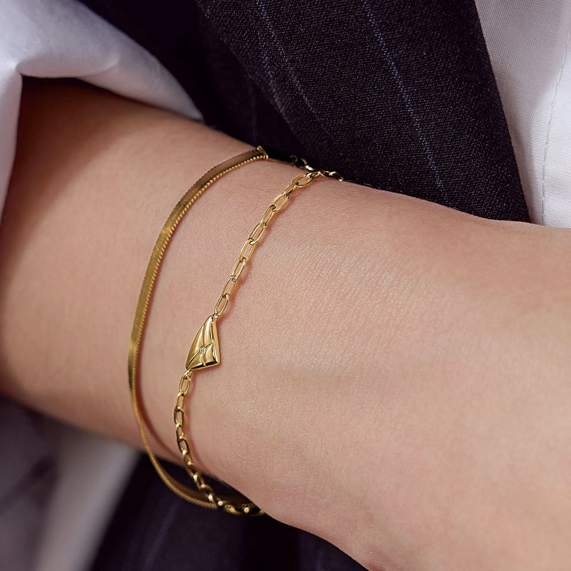 Ania Haie Gold Triangle Kiss Bracelet B059-01G Ania Haie Jewellery
