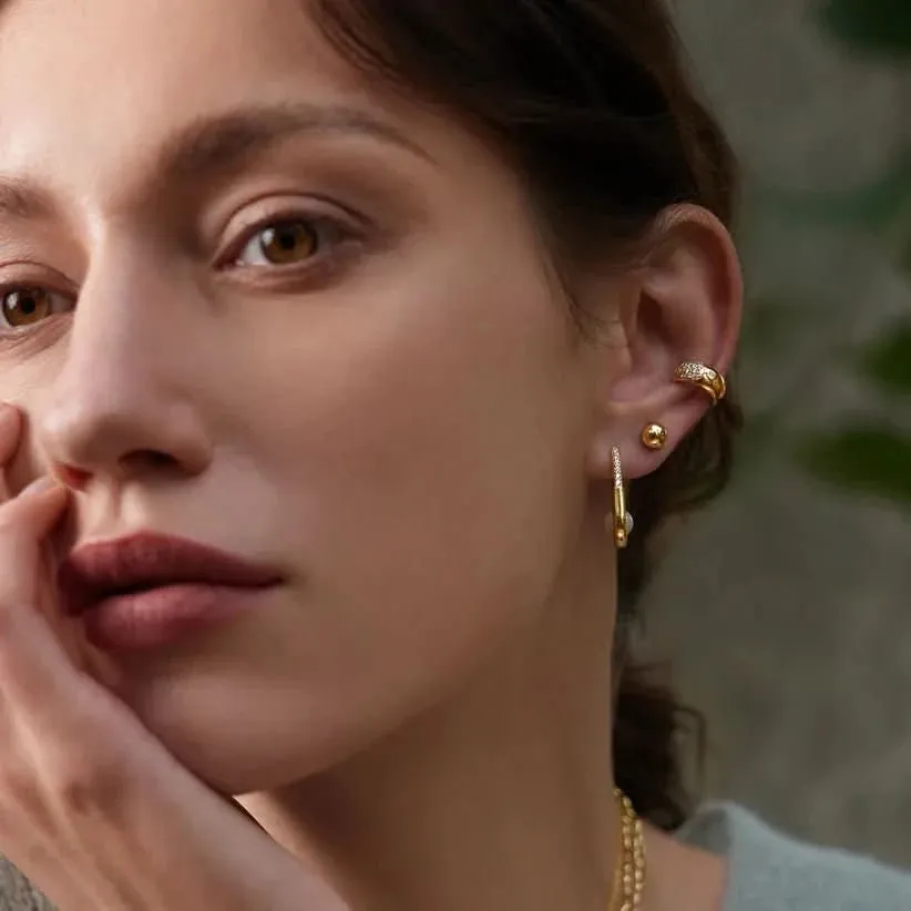 Ania Haie Gold Wide Sparkle Ear Cuff E054-01G Ania Haie Jewellery