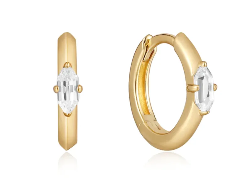 Ania Haie Jewellery Dance 'Til Dawn - Sparkle Emblem Huggie Earrings - 3 colours