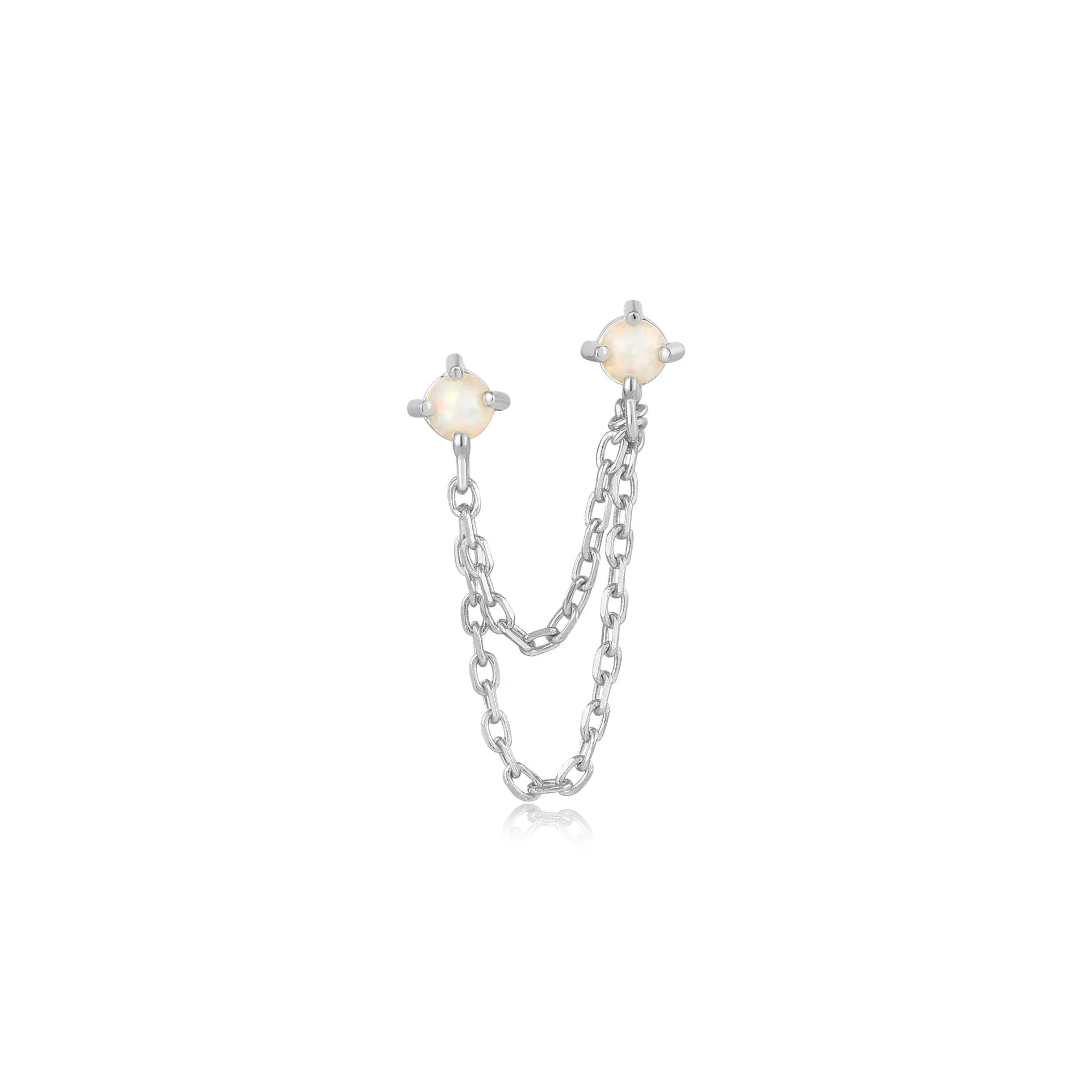 Ania Haie Jewellery Ear Edit Capsule -  Kyoto Opal Drop Chain Barbell Single Earring - 2 colours