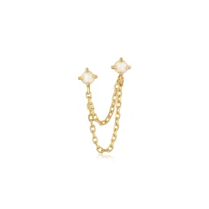 Ania Haie Jewellery Ear Edit Capsule -  Kyoto Opal Drop Chain Barbell Single Earring - 2 colours