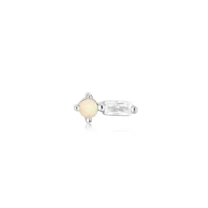 Ania Haie Jewellery Ear Edit Capsule - Silver Kyoto Opal Sparkle Barbell Single Earrings