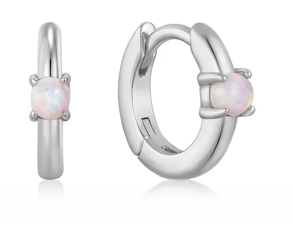 Ania Haie Jewellery Ear Edit - Kyoto Opal Cabochon Huge Hoop Earrings