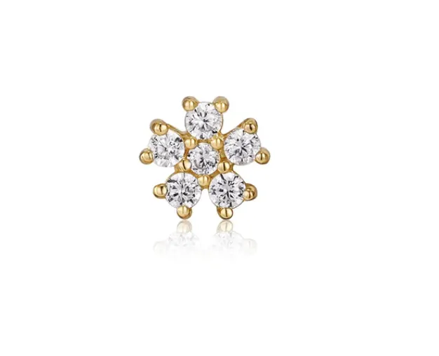 Ania Haie Jewellery Ear Edit - Sparkle Flower Barbell Studs - 2 colours