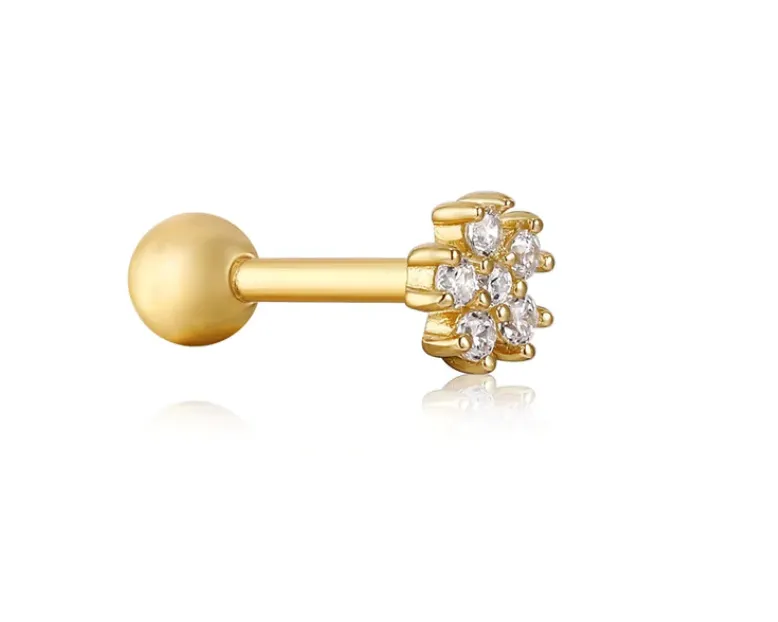 Ania Haie Jewellery Ear Edit - Sparkle Flower Barbell Studs - 2 colours