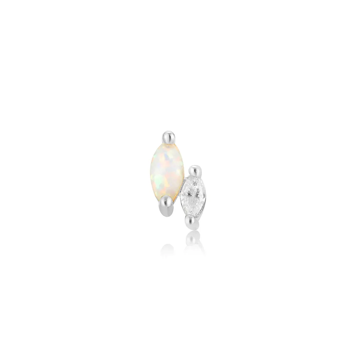 Ania Haie Jewellery Ear Editi Capsule - Kyoto Opal and Sparkle Marquise Barbell Single Earring - 2 colours available