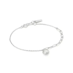 Ania Haie Jewellery Pearl of Wisdom - Pearl Silver Link Bracelet