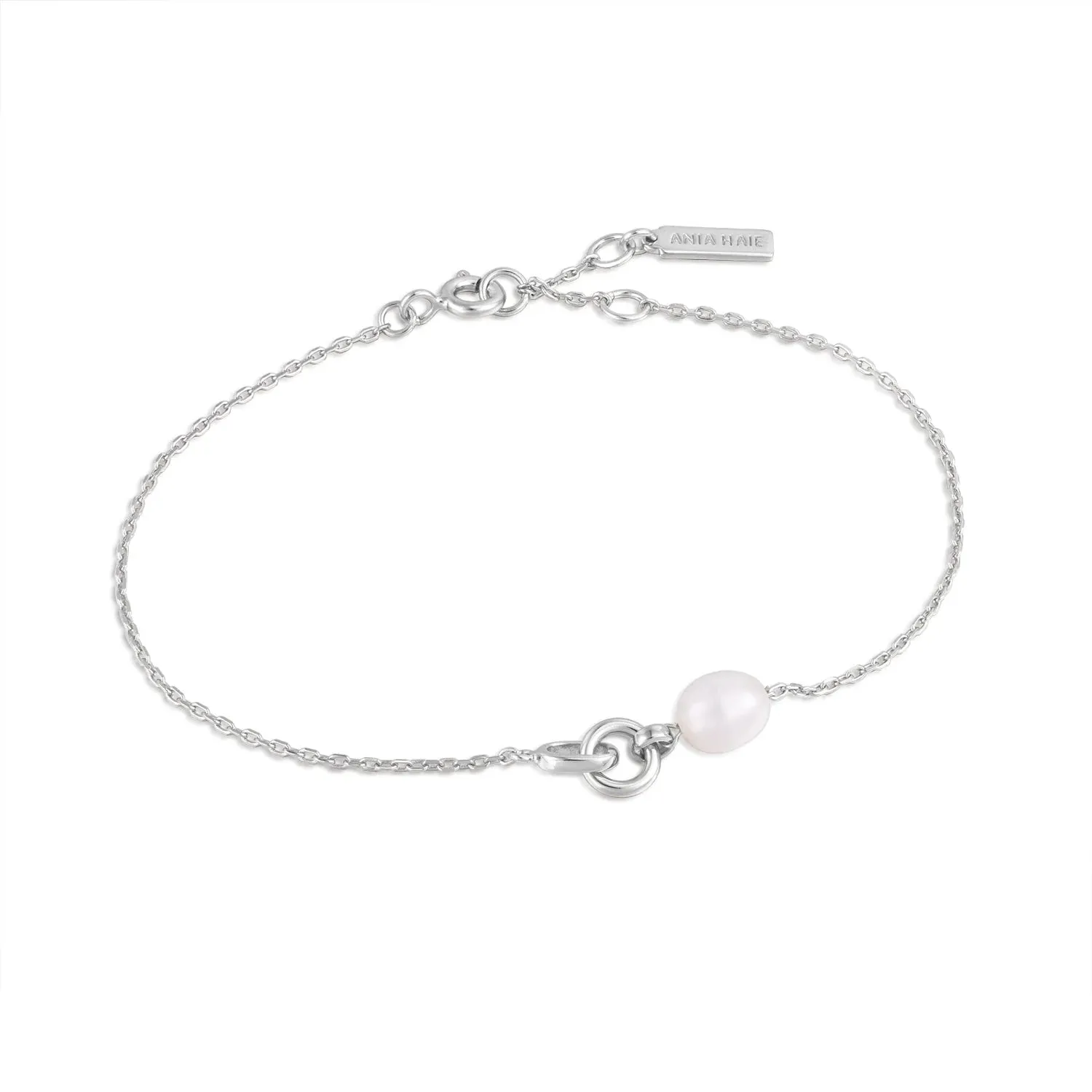 Ania Haie Jewellery Pearl Power - Silver Pearl Link Chain Bracelet