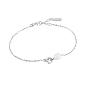 Ania Haie Jewellery Pearl Power - Silver Pearl Link Chain Bracelet