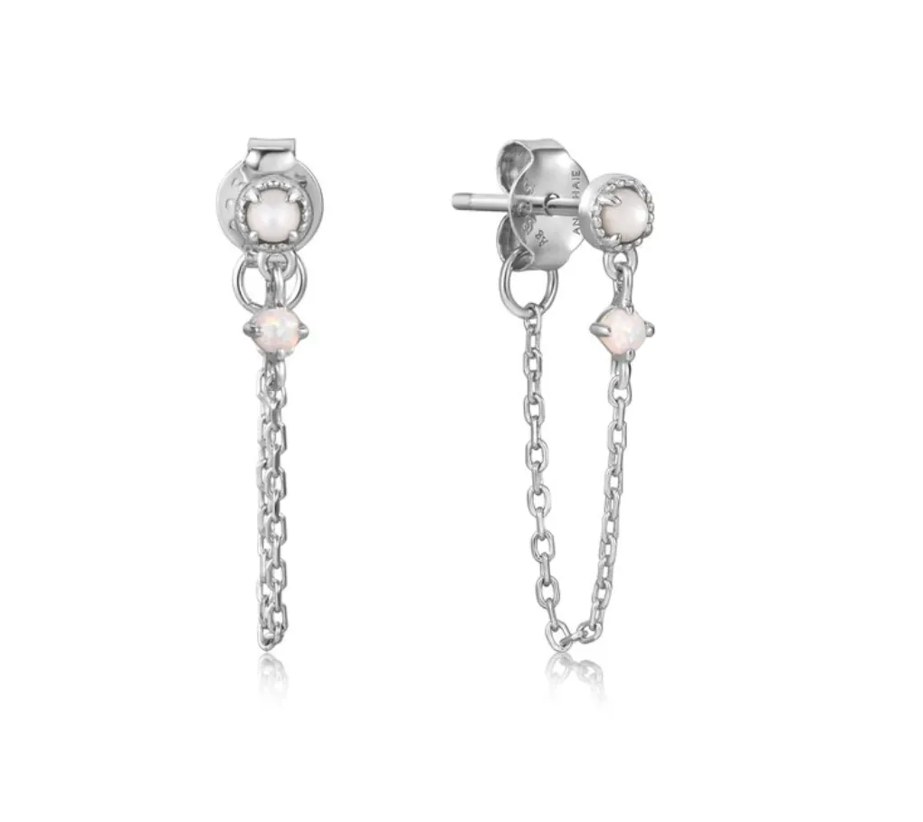 Ania Haie Jewellery Rising Star - Mother of Pearl and Kyoto Opal Chain Drop Earrings