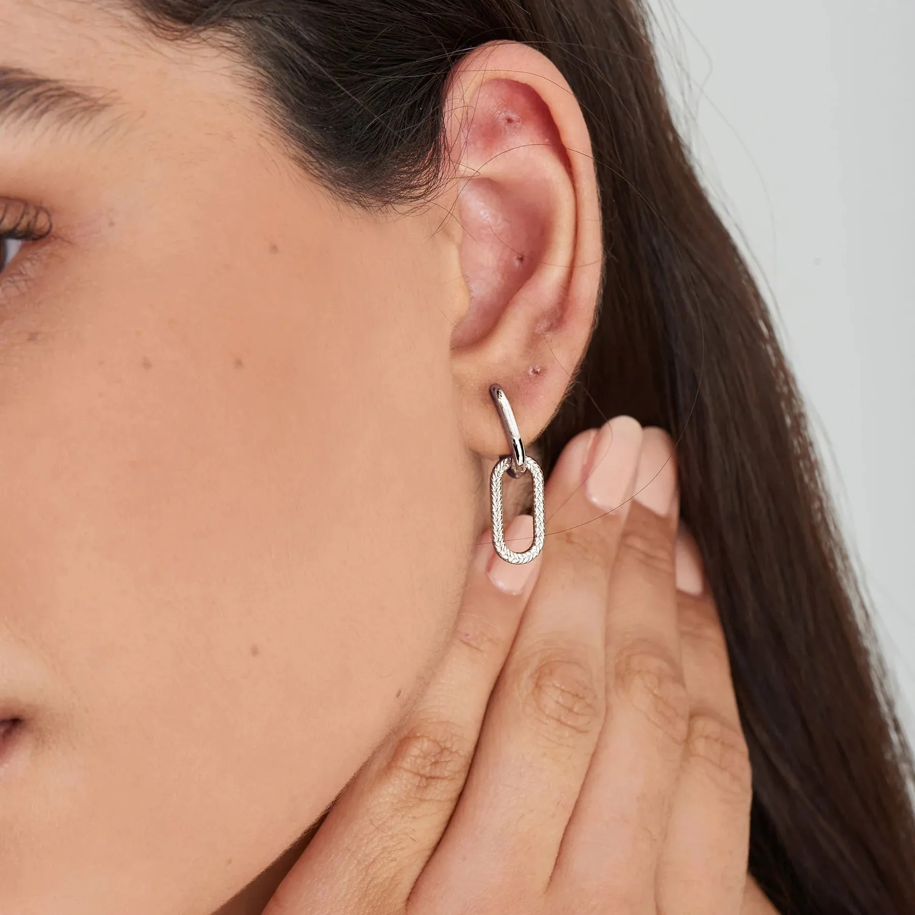 Ania Haie Jewellery Ropes and Dreams - Silver Rope Oval Drop Earrings
