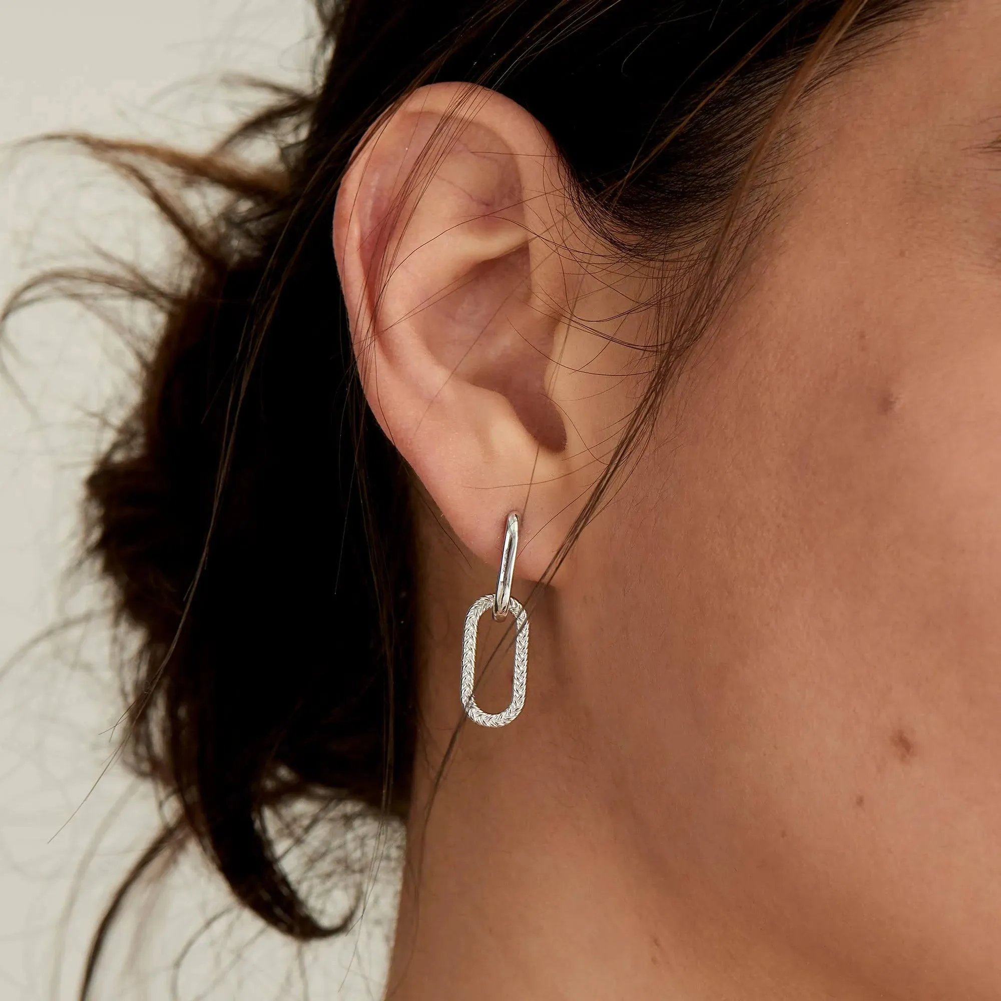 Ania Haie Jewellery Ropes and Dreams - Silver Rope Oval Drop Earrings