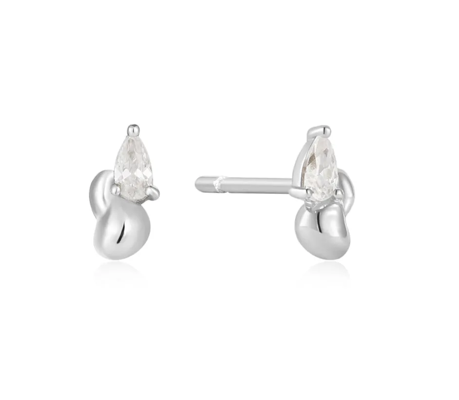 Ania Haie Jewellery Taking Shape - Silver Twisted Wave Stud Earrings