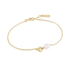 Ania Haie Pearl Link Chain Bracelet B043-01G Ania Haie Jewellery