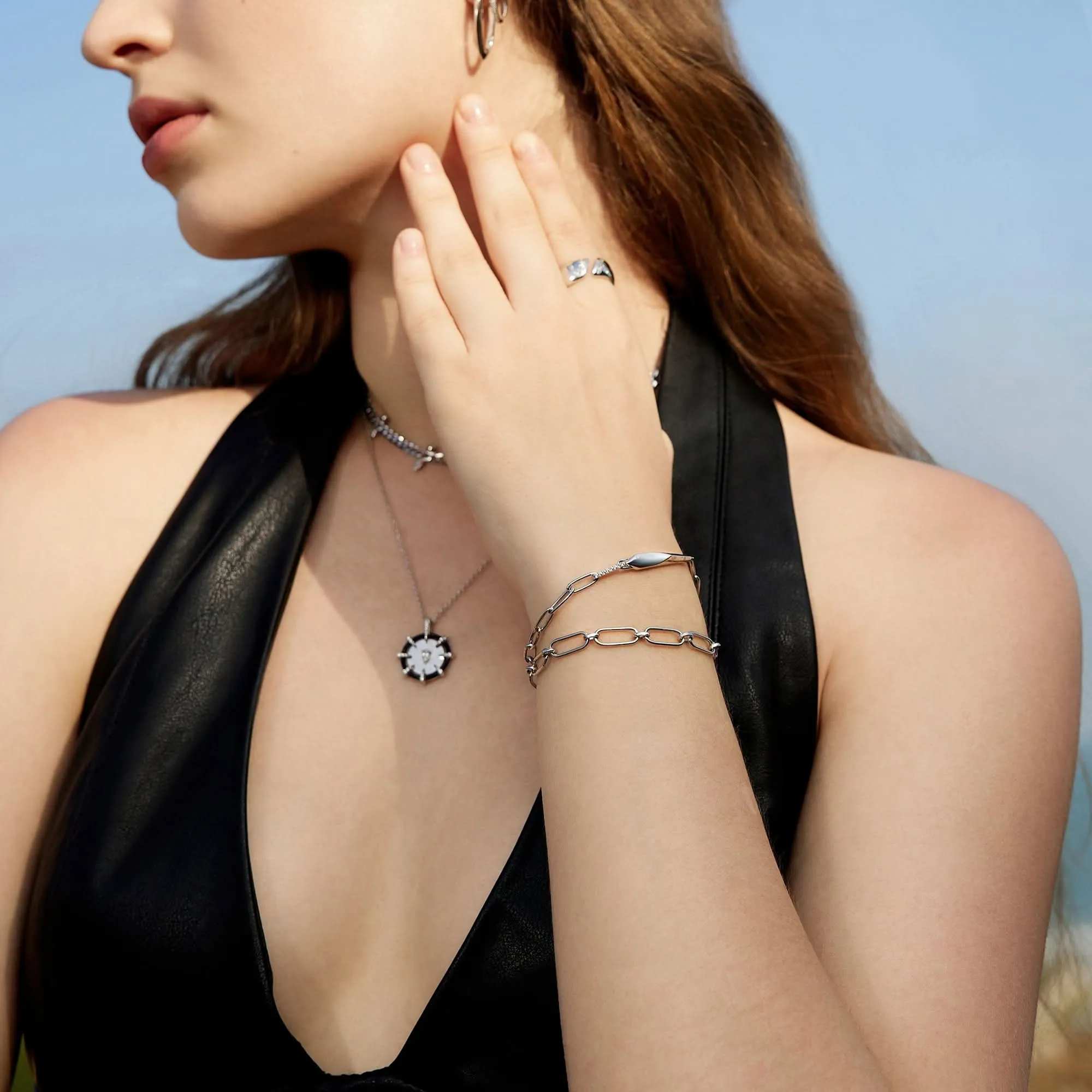 Ania Haie Silver Geometric Chunky Chain Bracelet B053-03H Ania Haie Jewellery