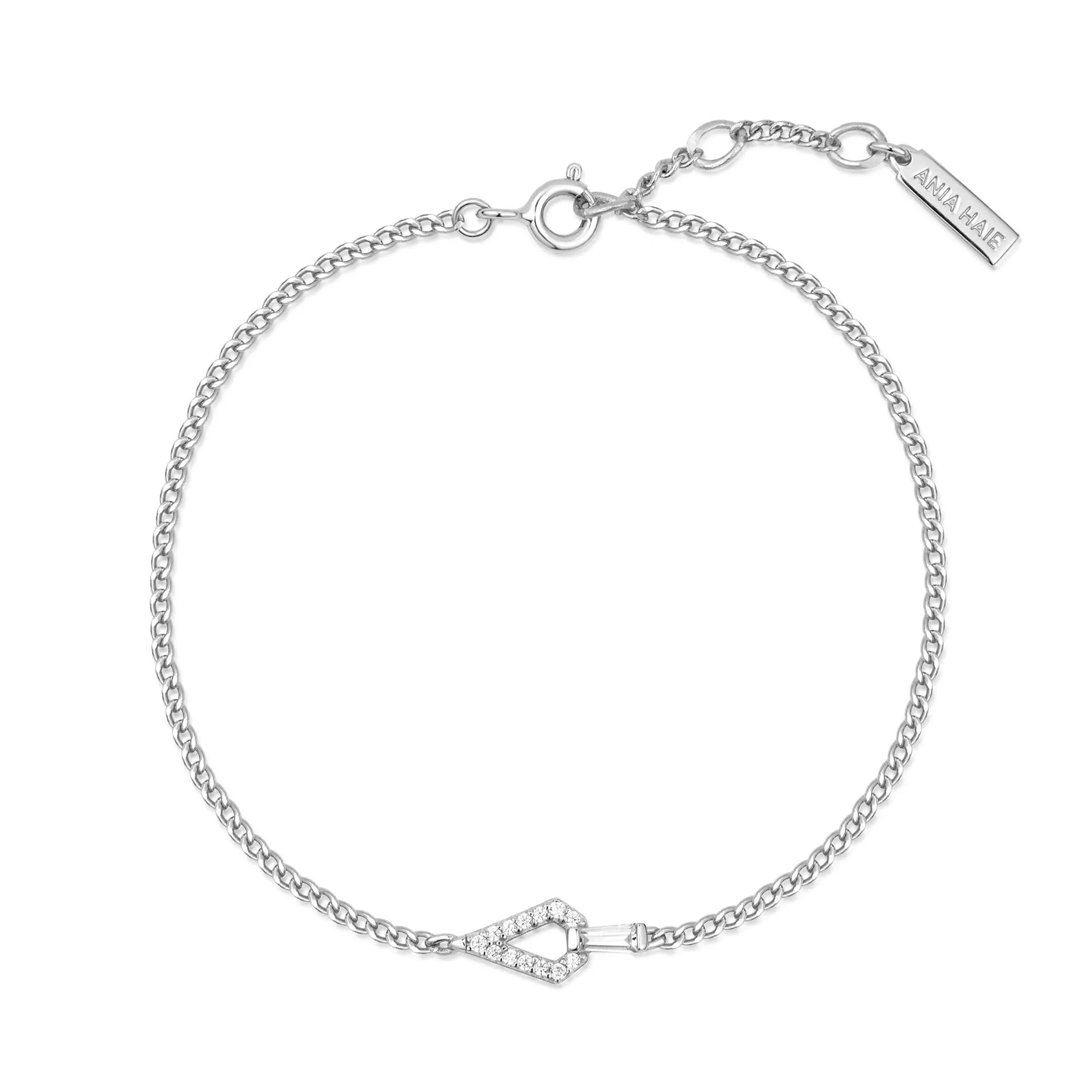 Ania Haie Silver Geometric Cubic Zirconia Bracelet B059-02H Ania Haie Jewellery