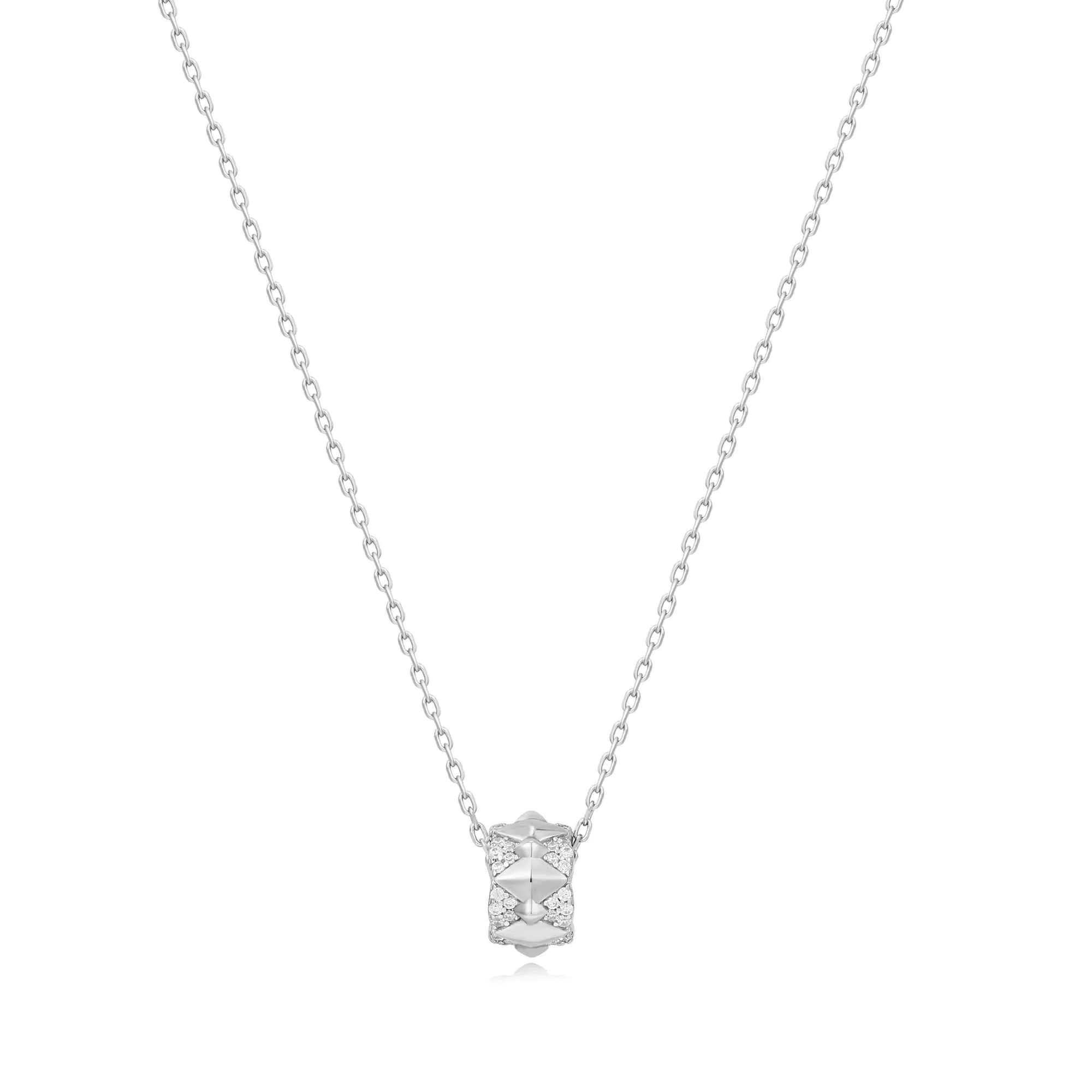 Ania Haie Silver Geometric Sparkle Pendant Necklace N053-02H Ania Haie Jewellery