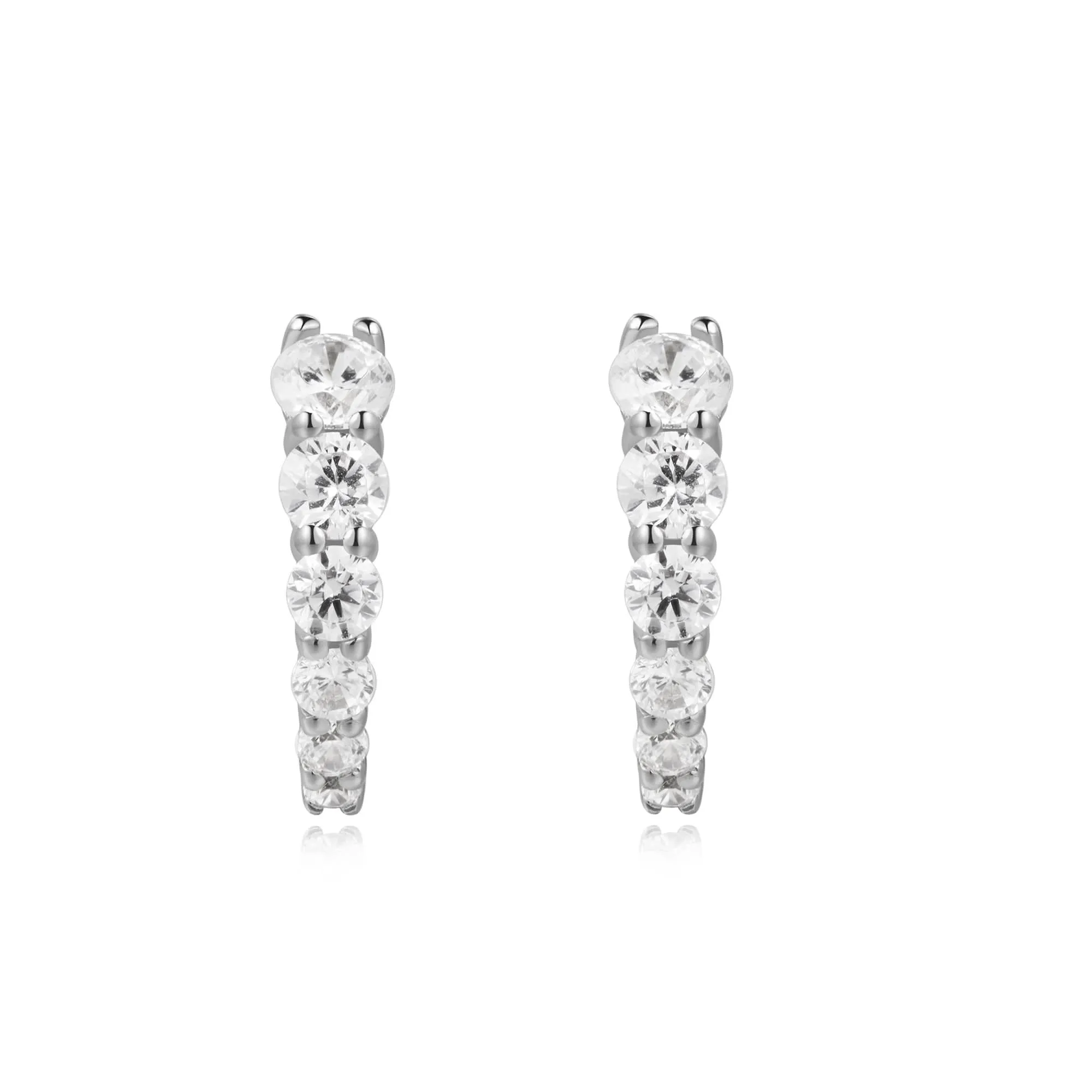 Ania Haie Silver Gradient Pave Huggies E061-06H Ania Haie Jewellery