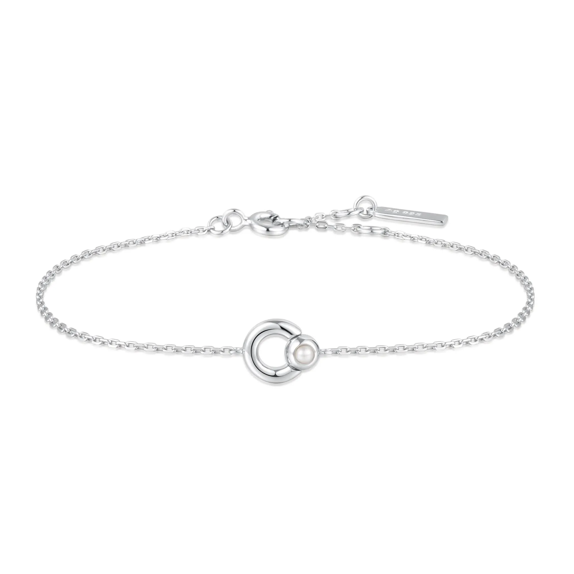Ania Haie Silver Hoop Freshwater Pearl Bracelet B058-03H Ania Haie Jewellery