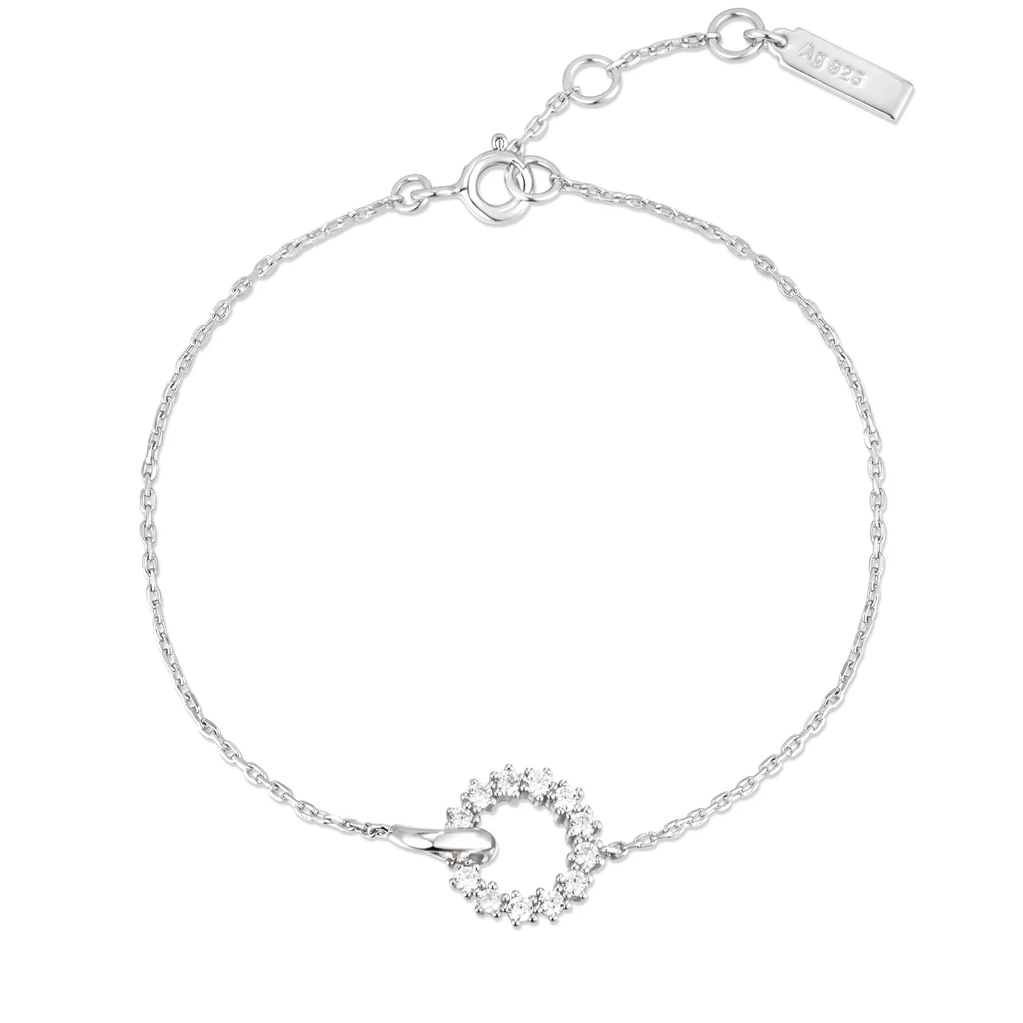 Ania Haie Silver Interlinked Circles Pavé Bracelet B056-01H Ania Haie Jewellery