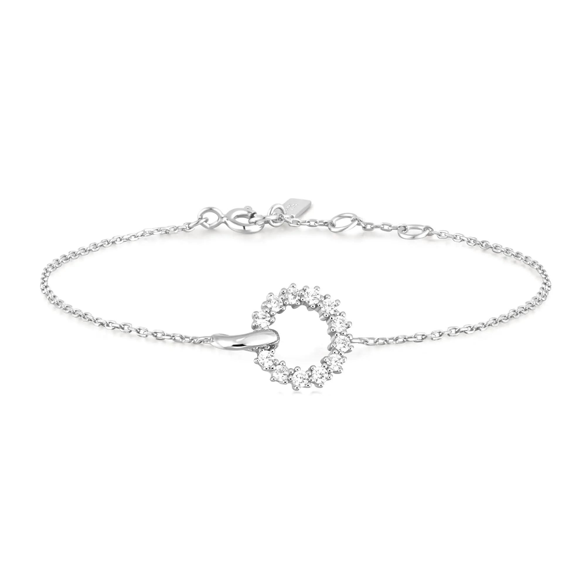 Ania Haie Silver Interlinked Circles Pavé Bracelet B056-01H Ania Haie Jewellery