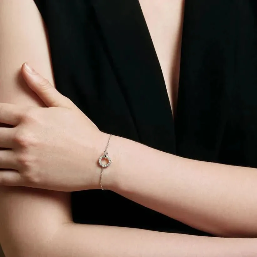 Ania Haie Silver Interlinked Circles Pavé Bracelet B056-01H Ania Haie Jewellery