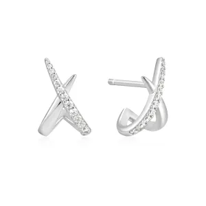 Ania Haie Silver Kiss Polished Pavé Studs E057-03H Ania Haie Jewellery