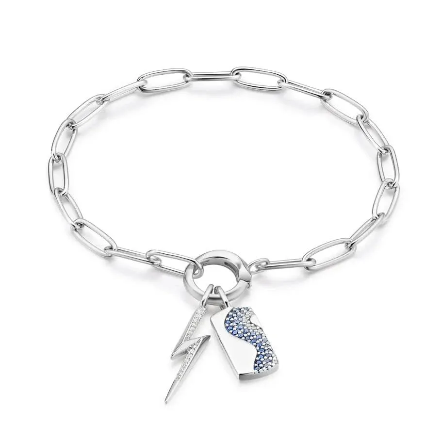 Ania Haie Silver Link Charm Chain Connector Bracelet B048-01H Ania Haie Jewellery