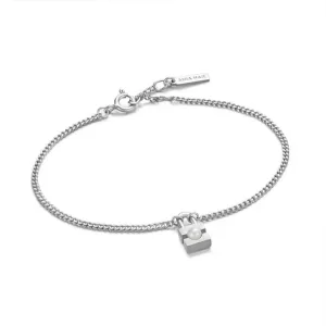 Ania Haie Silver Pearl Padlock Bracelet B054-01H Ania Haie Jewellery