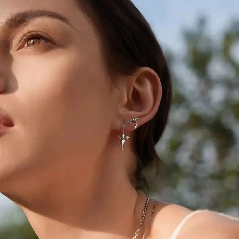 Ania Haie Silver Point Huggie Hoop Earrings E053-07H Ania Haie Jewellery