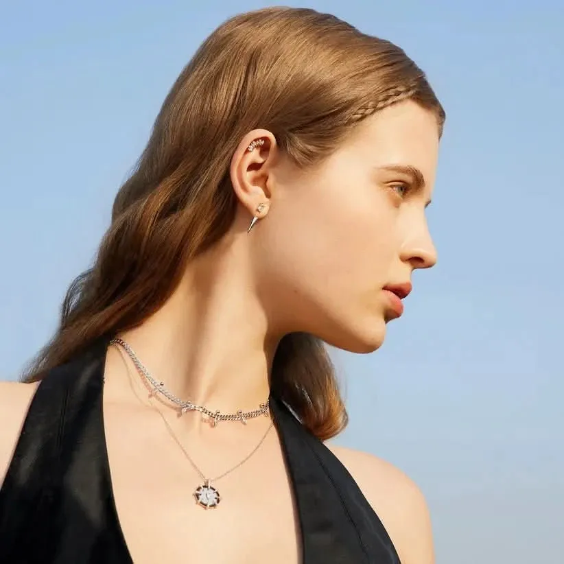 Ania Haie Silver Point Stud Ear Jackets E053-06H Ania Haie Jewellery