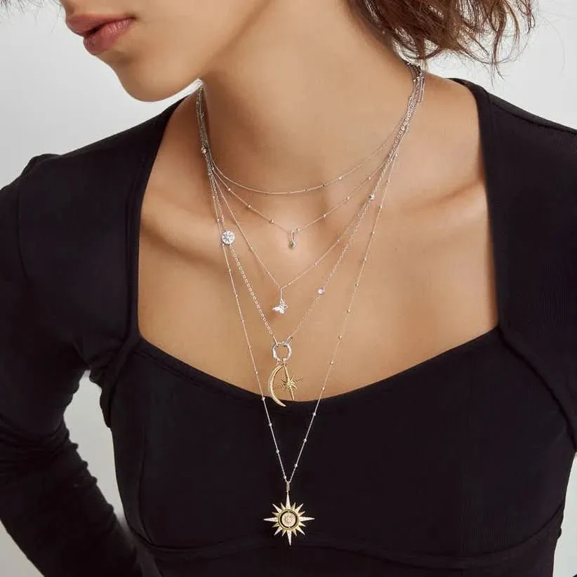 Ania Haie Silver Round Beaded Bezel Set Charm NC060-12H Ania Haie Jewellery